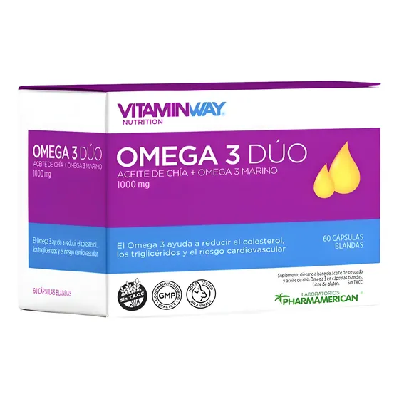Omega 3 Dúo Vitaminway X60 Capsula Blanda Chía Y Marino