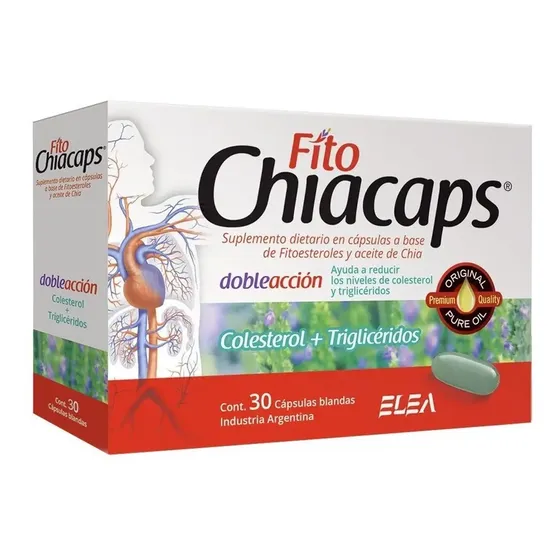 Fitoesteroles-chia-omega 3 Elea Colesterol y Trigliceridos Fito Chiacaps en cápsula Sin sabor de 30 un