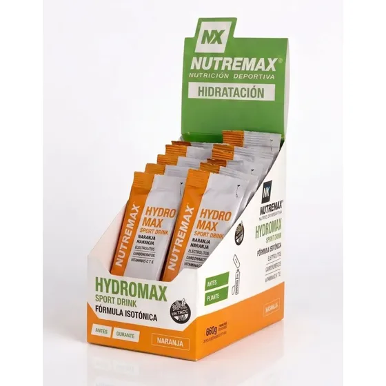 Hydromax Nutremax Hidratación Deportiva Carbohidratos Sobres