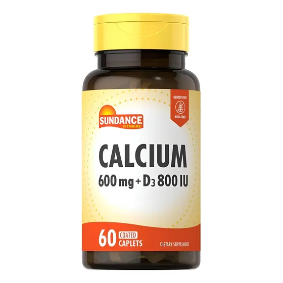 Sundance Calcio 600mg y Vitamina D3 Suplemento 60 Tabletas EE.UU