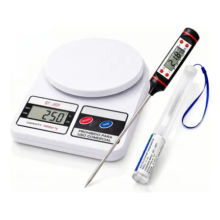 Balanza Cocina 10kg Digital + Termometro Reposteria Preciso