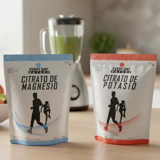 Pack Citrato Magnesio 1kg + Citrato Potasio 1kg Puro Edn