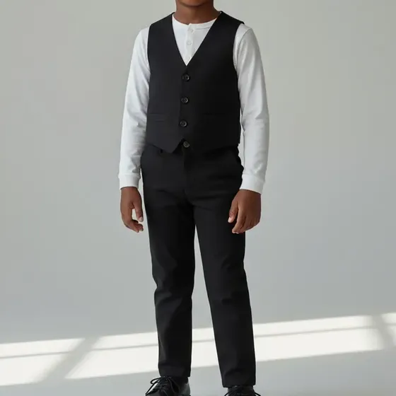 Conjunto De Vestir Para Niño Chaleco Y Pantalon Bengalina