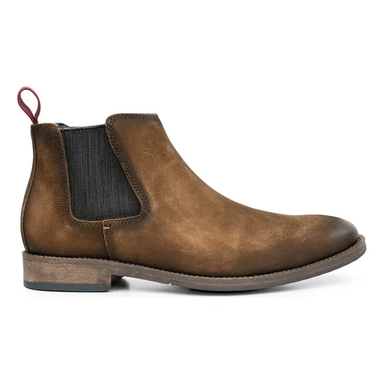 Bota Hombre Cuero Zapato Botineta Elastico Goma Briganti