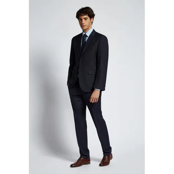Traje Macowens Ss100 Entallado Liso Azul Marino Hombre 03219