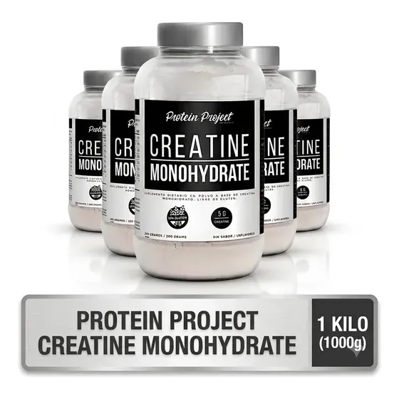 Creatina Monohidrato Protein Project 1 Kg Sin Sabor Pack x5