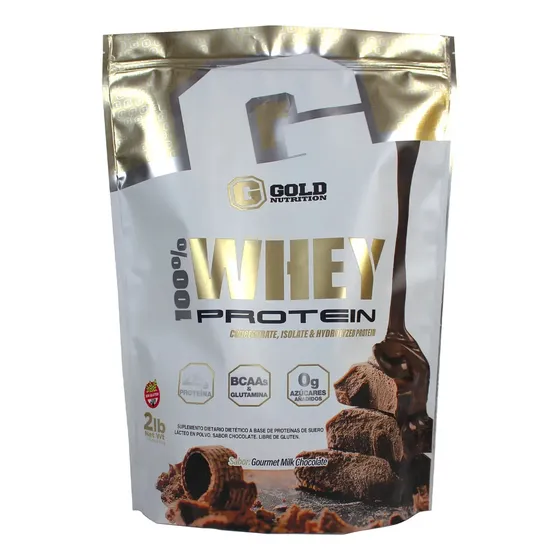 100% Whey Protein Proteína 2 Lb Gold Nutrition® Sabor Gourmet Milk Chocolate