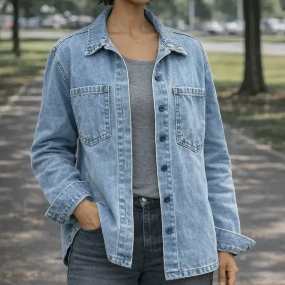 Camisa De Jean Customs Ba Mujer Talles Grandes