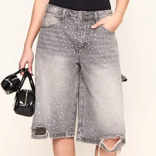 Bermuda Bettershine Grey Con Strass Mujer 47 Street
