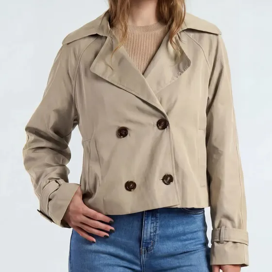 Trench Mujer Kevingston Corto Impermeable