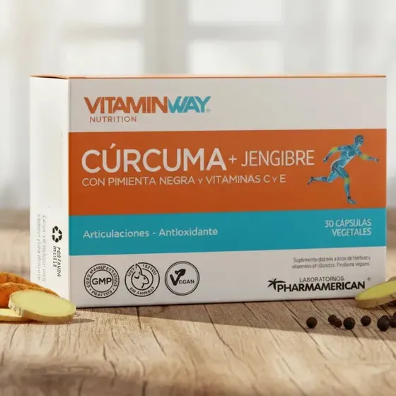 Curcuma + Jengibre Vitamina C Y E X 30 Cápsulas