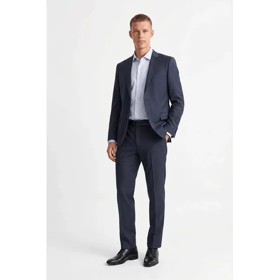Ambo Traje Slim Fit Hombre Azul A Cuadros Equus