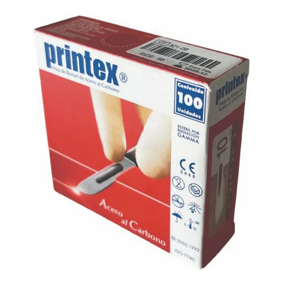 Hojas De Bisturí Printex Número 10 Caja X 100 Un.
