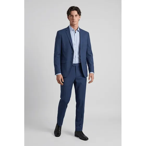 Traje Hombre Ambo Slim Fit Azulino Liso Equus
