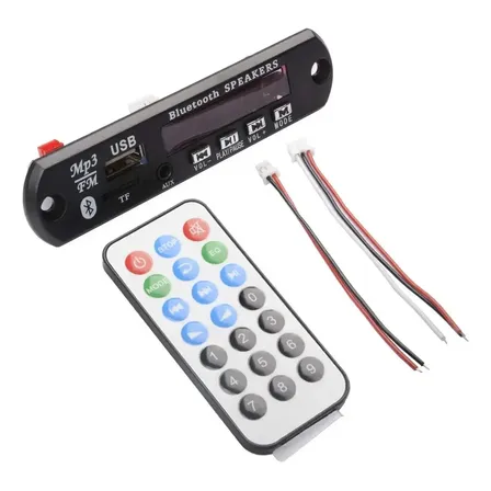 Módulo Bluetooth Mp3 Con Remoto Usb Sd Fm Aux 5v-12v Directo Micro