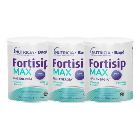 Combo X3 Fortisip Max Maxima Energia Neutro Latas 700 Gr