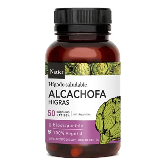 Alcachofa Natier X50 Caps Hígado Graso Disminuye Colesterol