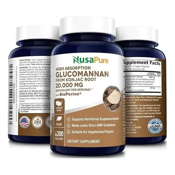 Glucomanano 20,000mg Puro Control De Peso Probioticos 200cap