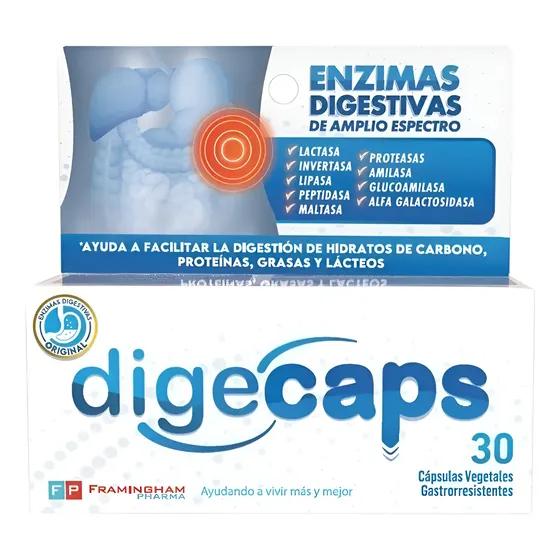 Digecaps Enzimas Digestivas X 30 Capsulas Vegetales