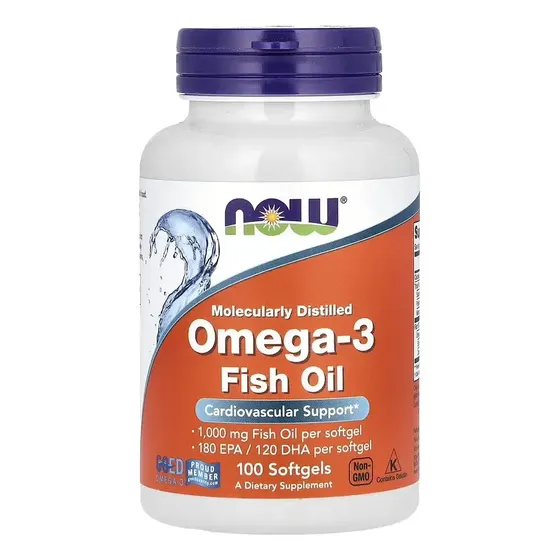 Suplemento Now Foods Omega-3 Fish Oil X 100 Cáp Blandas