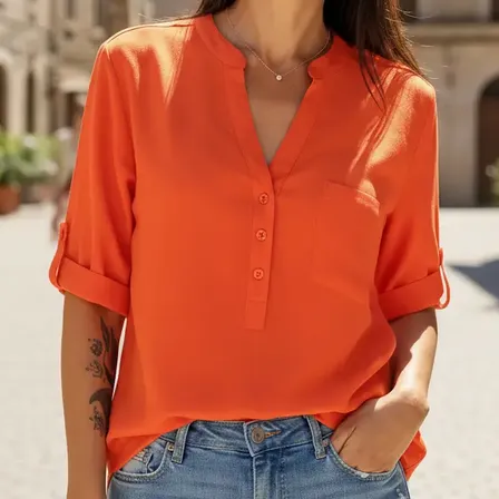 Blusa Camisa Mujer Talles Grandes 3 A 8 Camisola Larga Mao