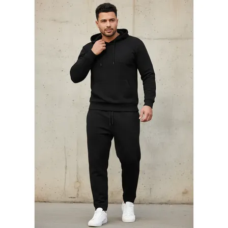 Pack Conjunto Deportivo Jogging + Buzo Hoodie Hombre Rfs Negro Liso L