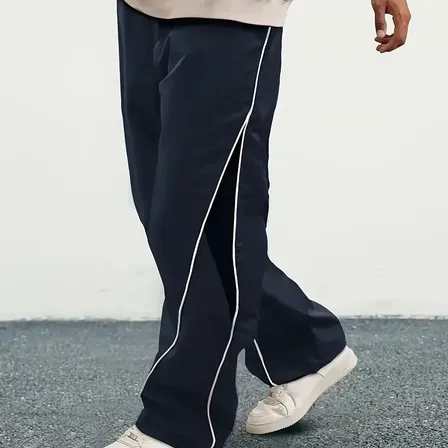 Pantalón Jogger Ancho Con Vivo Lateral Para Hombre