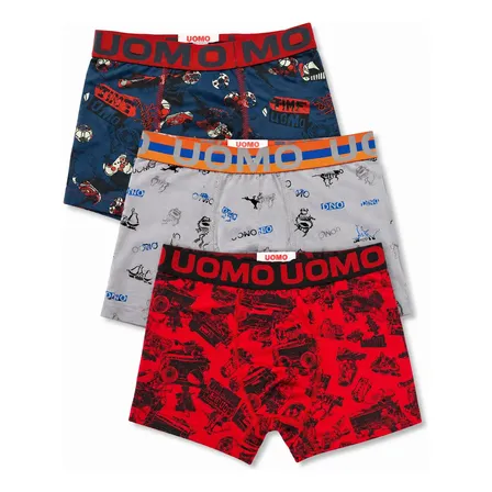 Bóxer Algodón Nene Niño C/elástico Talles 4 A 18 Pack X3 Surtidos 10 A 12