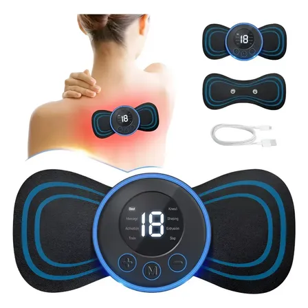 Masajeador Mini Electro Estimulante De Tiktok Electrodos Usb Negro