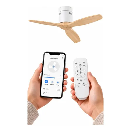 Ventilador de Techo WINDSTYLE Aruba 132 cm Madera Natural Control Remoto Wi-Fi