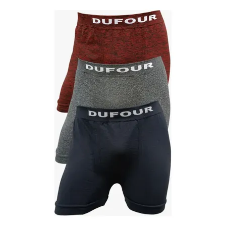 Pack X3 Boxer Hombre Microfibra Sin Costuras Dufour 11788 Surtido Liso Xl