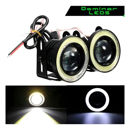 Faro Led Auxiliares Ojo De Angel  Con Lupa Busca Huella Univ Blanco