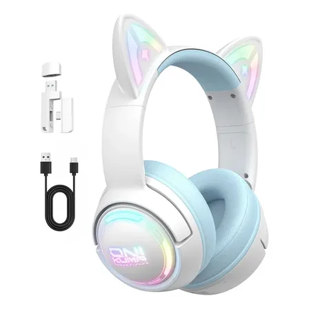 Auriculares Gamer Onikuma Gt838 Rgb Con Micrófono Celeste