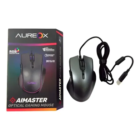 Mouse Gamer Rgb 7 Botones Aureox Aimaster Pcreg Negro