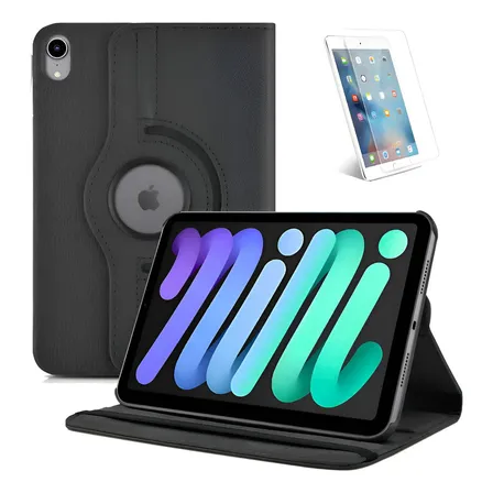 Funda 360 + Vidrio Compatible iPad Mini 7 A2993 A2995 A2996 Negro