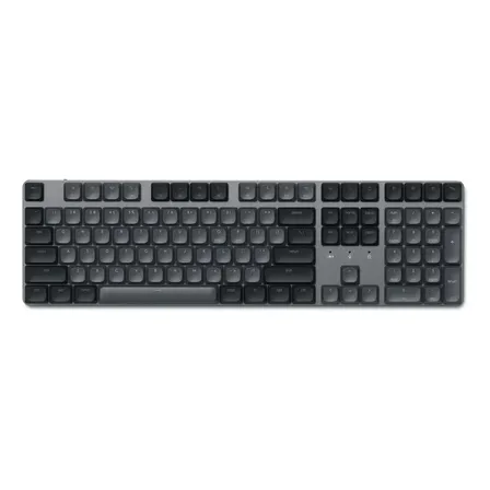 Teclado Mecánico Satechi Sm3 Slim / Full size / Inalámbrico Bluetooth / Low Profile / Retroiluminacion blanca / Compatible con Mac / Windows / Switches Brown / Idioma Ingles US / Color Dark