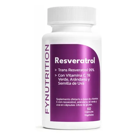 Resveratrol Premium Fynutrition - 400mg de Trans Resveratrol al 99% por porción - 60 cápsulas