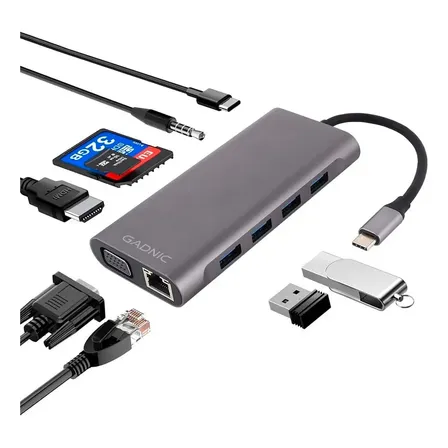 Adaptador USB-C Gadnic Multipuerto 11 En 1 Múltiples Sistemas