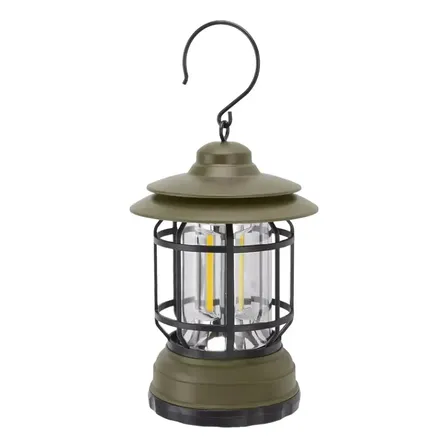 Lampara Farol Vintage Portátil Luz Led Jardin Recargable Verde