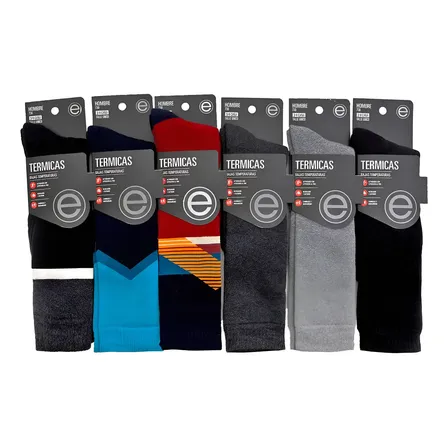 Pack X6 Medias Elemento Termicas Hombre Ski Art 730 Surtido Segun Disponibilidad