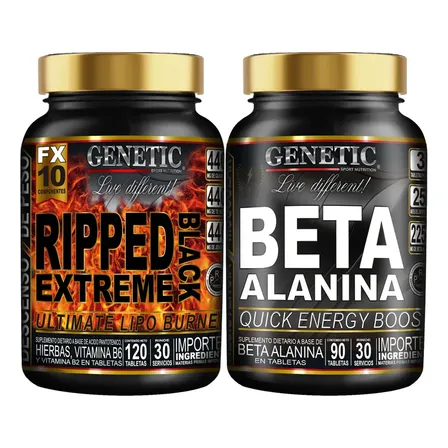 Quemador Grasa Definitivo Ripped Black Beta Alanina Genetic Sabor neutro