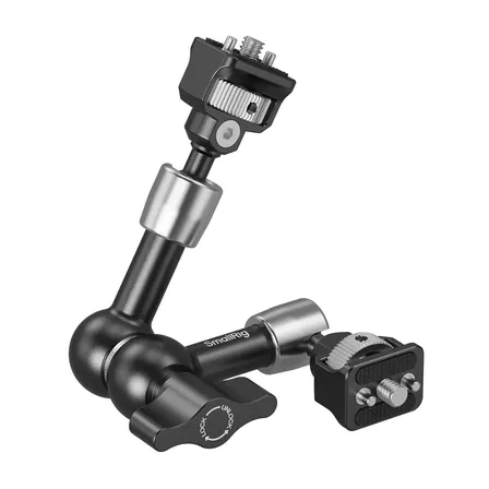 Brazo mágico SmallRig 7 pulgadas, cabeza esférica doble 360°, capacidad 1.5kg, tornillos 1/4"-20 para cámaras, monitores, luces y micrófonos (modelo 5308).