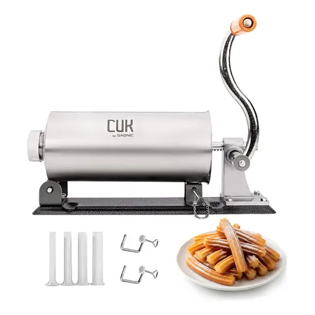 Maquina Churrera Cuk By Gadnic Embutidora Manual 3 Kg Acero Inoxidable 4 Boquillas