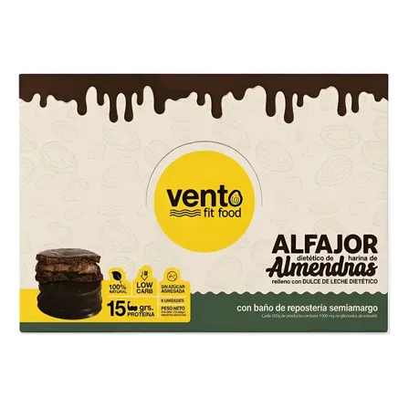 Alfajores De Harina De Almendras Vento Fit Keto Low Carb X6u