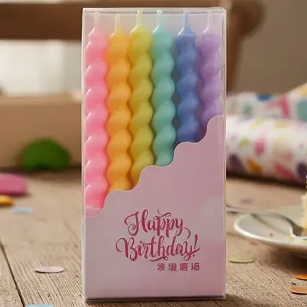 Velas Torta Cumpleaños Pasteles Tirabuzon Surtido X6 Uni