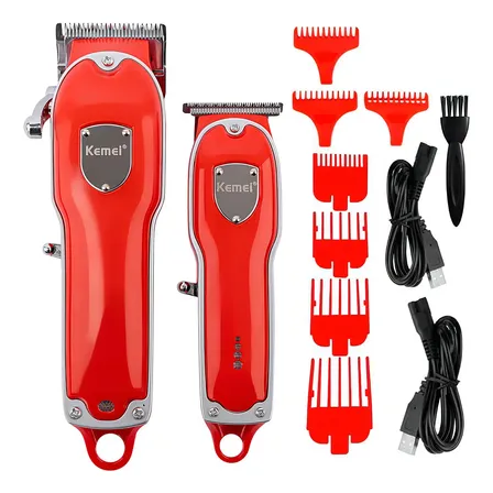 Cortadora de Pelo Inalámbrica Kemei LFJ-KM-3911 Recargable + Patillera