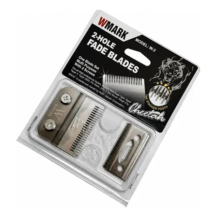 Wmark W-2 Cuchilla Plata Super Taper Hole Fade Blades Plateado