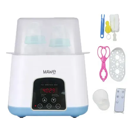 Esterilizador De Biberones Gadnic 200W 220V 2 Mamaderas Display LED Control Remoto Apagado Automatico