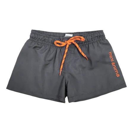 Traje De Baño Short De Microfibra Liso Mini Ánima Niños Kids Gris Topo 3 Años