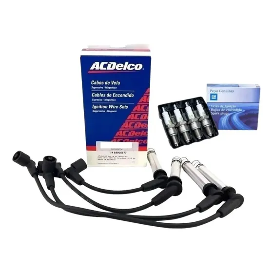 Kit Cables + Bujias Spin Cobalt 1.8 8v Gm Acdelco